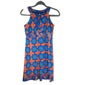 Ava Lynn Halter Retro Print Mini Dress